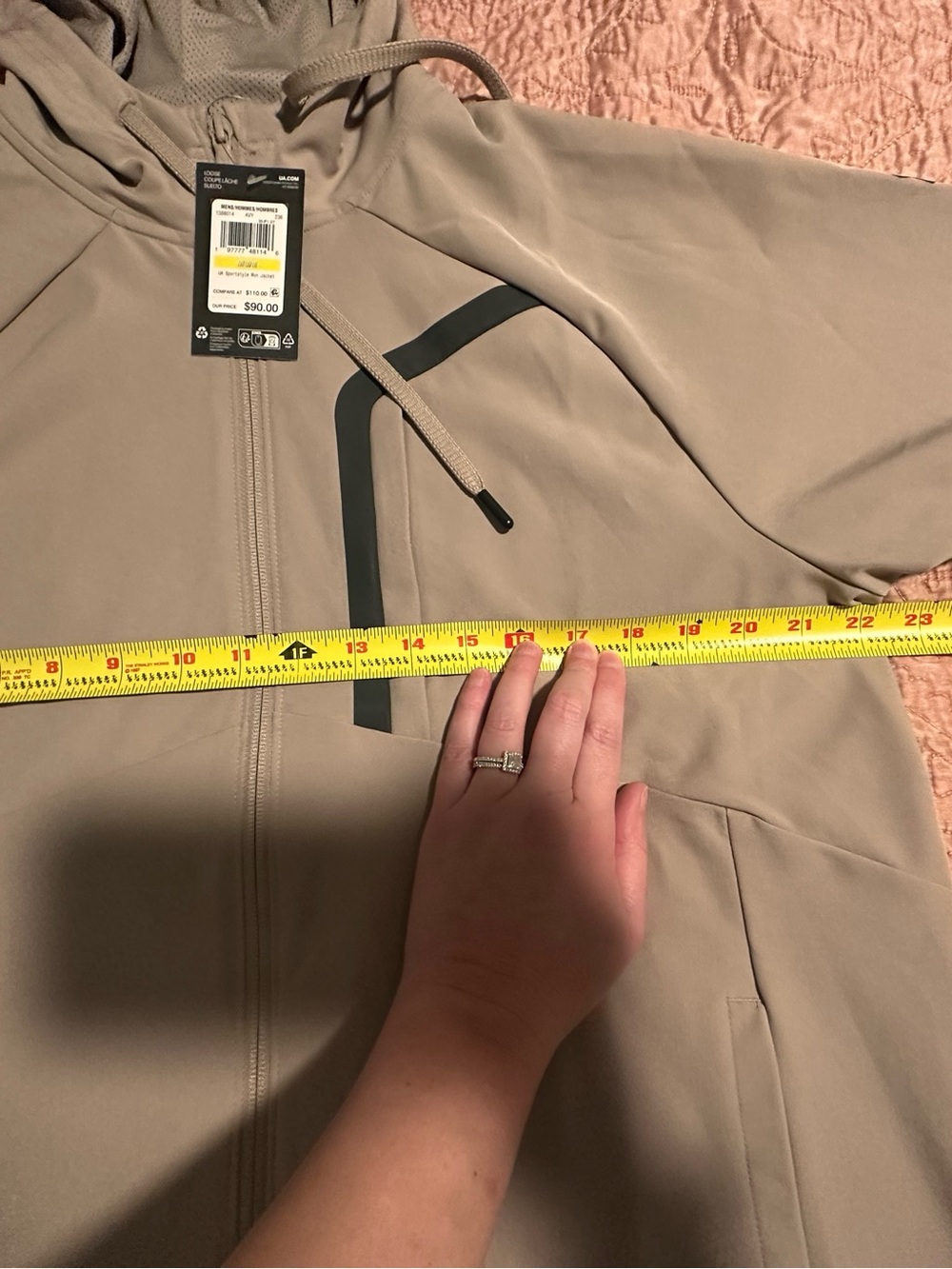 Under Armour Men's Hooded Softshell Jacket - Taupe with Black Accents - Picture 7 of 10
